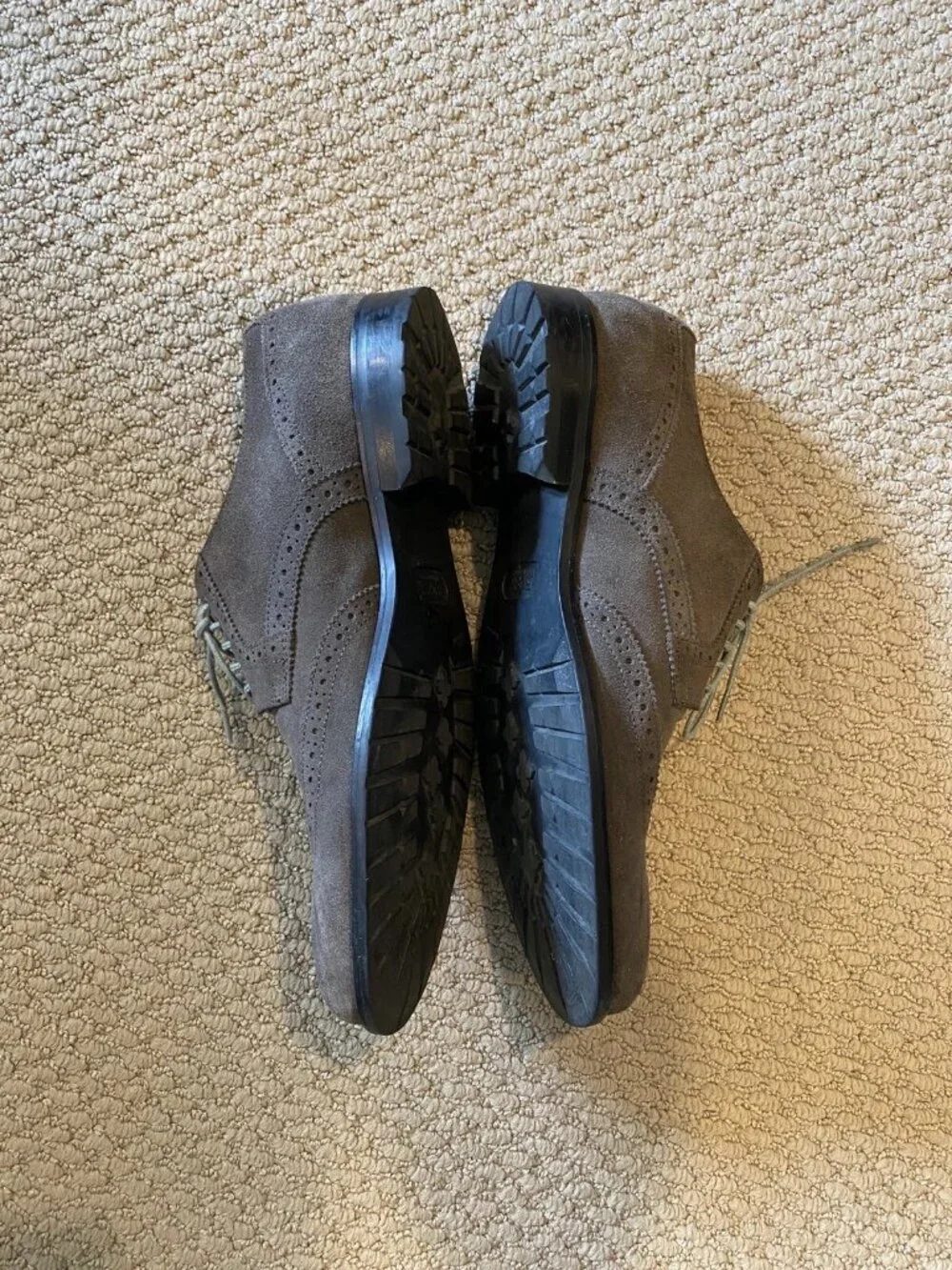 Hugo Boss Men's Suede Leather Wingtip Derby Shoes 50204637
